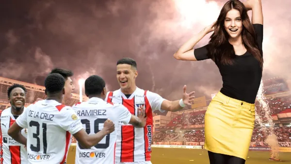 Jugadores Liga de Quito y Modelo / Foto de: El Futbolero Ecuador