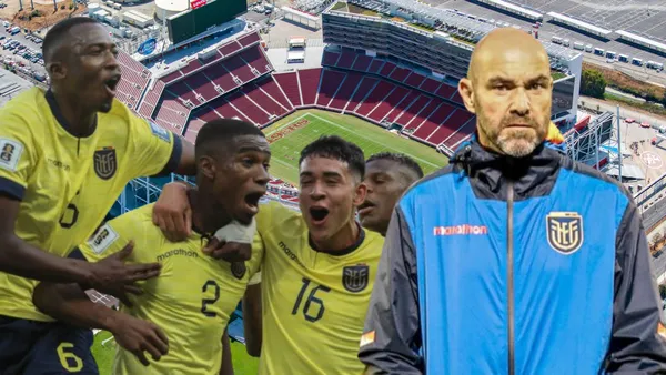 Jugadores Selección Ecuador y Félix Sánchez (Foto tomada de: Turner Construction/La Tri)