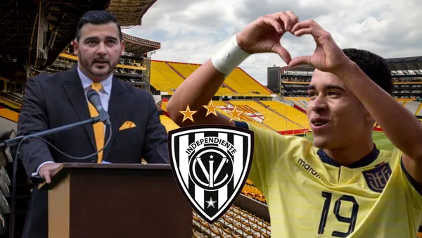 Kendry Páez con Antonio Álvarez en el Estadio Monumental (Foto tomada de: Primicias/El Universo/ESPN)