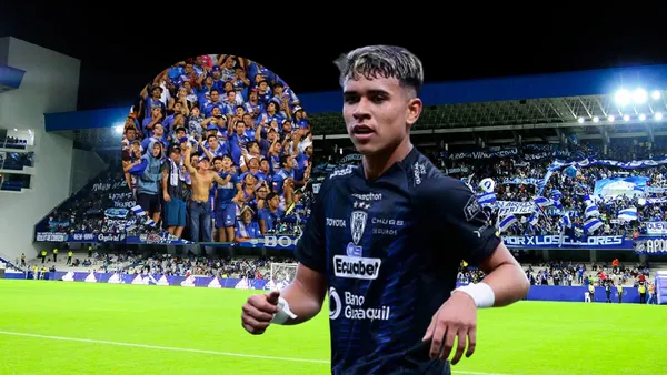 Kendry Páez en el estadio Capwell hinchas de Emelec