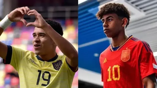 Kendry Páez y Lamine Yamal / Foto: El Futbolero US