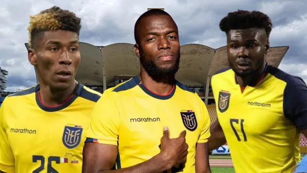 Kevin Rodríguez, Enner Valencia y Jordy Caicedo en el Estadio Olímpico Atahualpa (Foto tomada de: Primicias/La Tri)