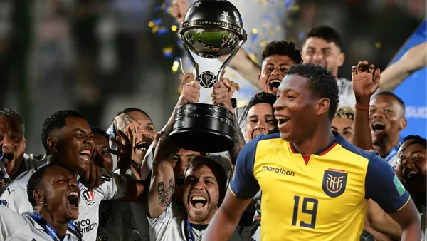 La celebración de Gonzalo Plata por el título de Liga de Quito