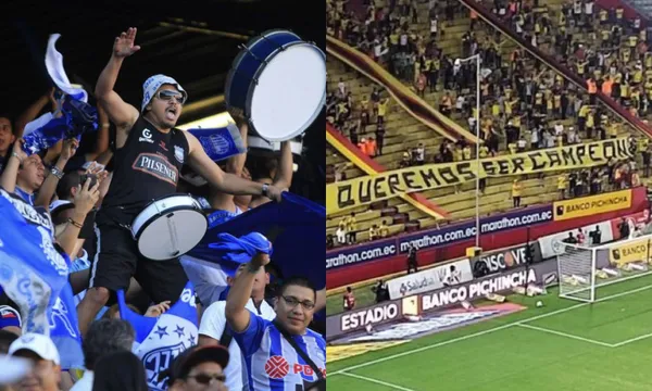 La hinchada de Emelec hizo un espectáculo, mientras que la de Barcelona SC se enojó con los jugadores