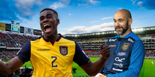 La reacción de Félix Sánchez tras el gol de Ecuador ante Uruguay