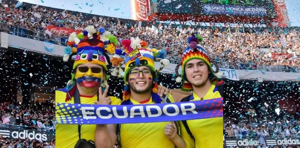 La reacción de los hinchas argentinos al escuchar a los ecuatorianos