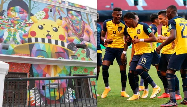 La selección bromeó con el mural de Pikachu que se pintó en Quito