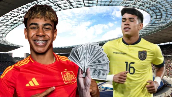 Lamine Yamal y Kendry Páez (Foto tomada de: Berlín/API/España/Metro)