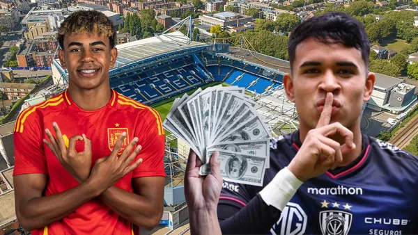 Lamine Yamal y Kendry Páez (Foto tomada de: Wikipedia/API/Metro/UEFA)