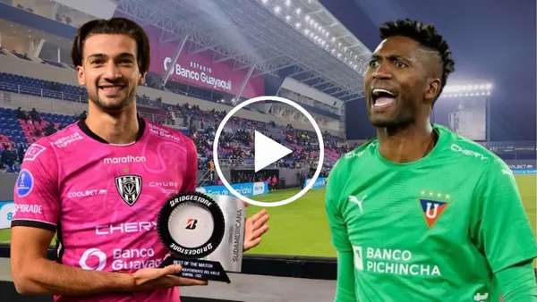 Lautaro Díaz y Alexander Domínguez en el Estadio Banco de Guayaquil (Foto tomada de: Wikipedia/API/Conmebol)