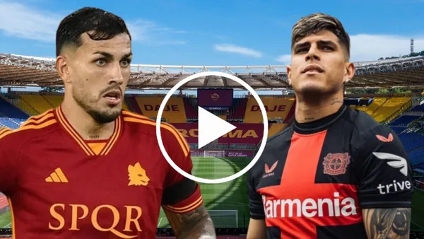 Leandro paredes y Piero Hincapié en el Stadio Olimpico (Foto tomada de: Grada3/Bayer Leverkusen/T24)