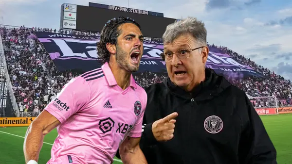 Leonardo Campana y Gerardo Martino discutiendo