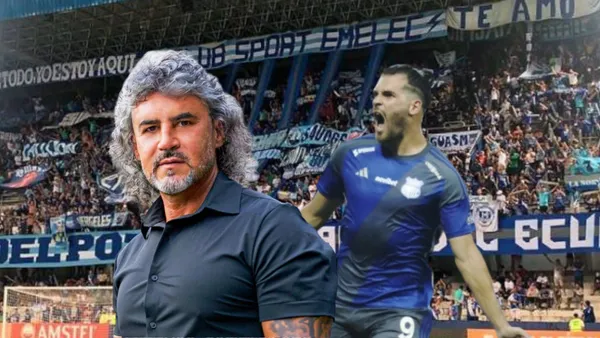 Leonel Álvarez, Facundo Castelli. Foto tomada de: API/Emelec