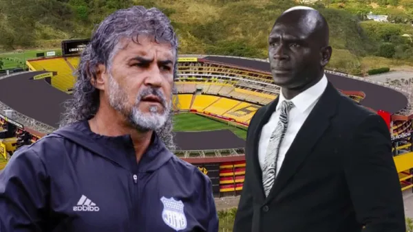 Leonel Álvarez y Segundo Alejandro Castillo (Foto tomada de: Barcelona SC/API/Emelec)