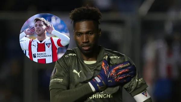 Liga de Quito-Ezequiel Piovi-Alexander Domínguez / Foto: API