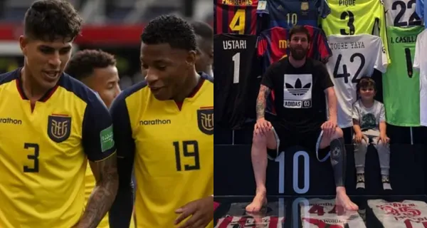Lionel Messi, tras finalizar el compromiso, cambio su camiseta y mira quién se la llevó. Dijeron que fue Byron Castillo pero fue otro jugador de Ecuador
