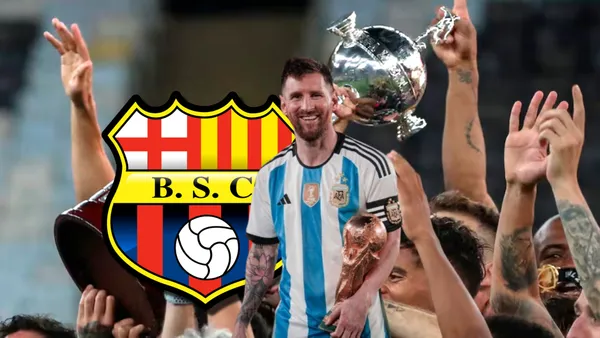 Lionel Messi y Barcelona SC / Foto: Olé
