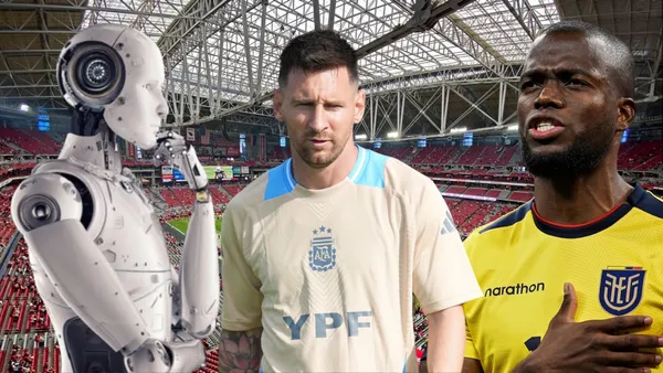 Lionel Messi y Enner Valencia (Foto tomada de: KOLD/JVS/API/AFA)