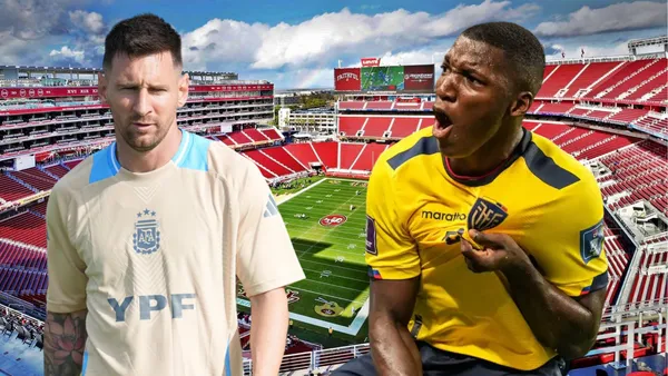 Lionel Messi y Moisés Caicedo (Foto tomada de: Facts/AFP/AFA)