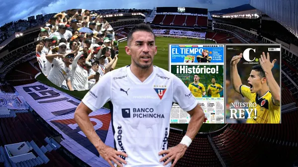 Lizandro Alzugaray molesto, hinchada de Liga de Quito, prensa Colombia. Foto tomada de: Wikipedia/El Universo