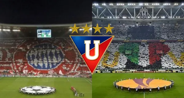 Los hinchas de Liga de Quito preparan una mosaido para el cotejo de Copa Sudamericana como se han visto en grandes equipos de Europa