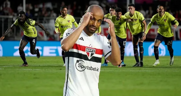 Lucas Moura no soportó la eliminación contra Liga de Quito