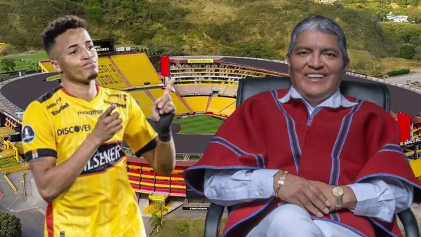 Luis Alfonso Chango y Byron Castillo (Foto tomada de: Barcelona SC/Luis Alfonso Chango/API)