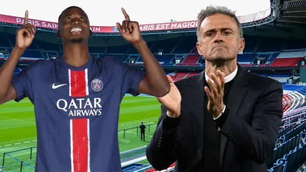 Luis Enrique y Willian Pacho (Foto tomada de: Unsplash/PSG/EFE)