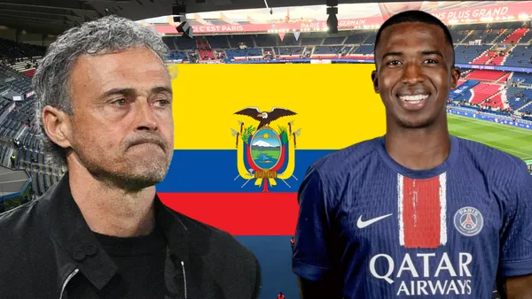 Luis Enrique y Willian Pacho (Foto tomada de: Wikipedia/X/Diez)