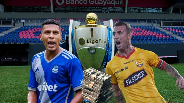 Luis Fernando León, Damián Díaz, dinero. Foto tomada de: Emelec/Barcelona SC/Gabo Harper