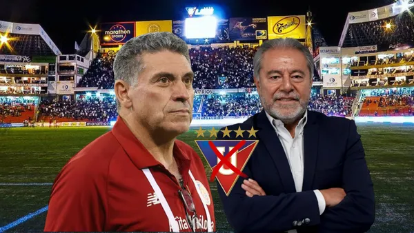 Luis Fernando Suárez, Isaac Álvarez. Foto tomada de: El Universo/LDU/La Red