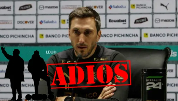 Luis Zubeldía dando conferencia de prensa.