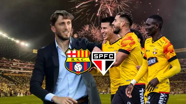 Luis Zubeldía dirigiendo, jugadores de Barcelona SC. Foto tomada de: Depor/Barcelona SC