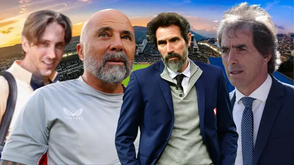 Luis Zubeldía, Jorge Sampaoli, Guillermo Almada y Eduardo Domínguez (Foto tomada de: Liga de Quito/Clarín/São Paulo/Mexsport/El Norte)