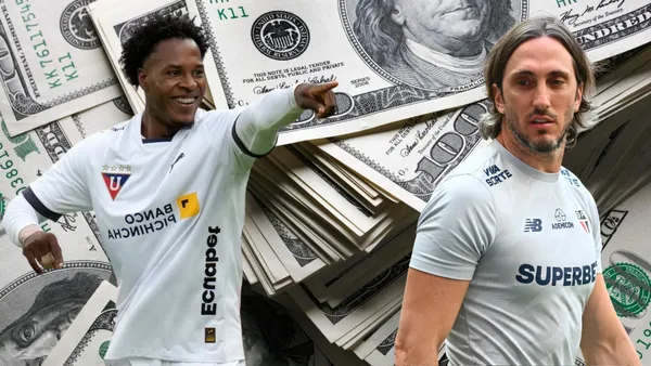 Luis Zubeldía y Jhojan Julio (Foto tomada de: Los Angeles/UOL)