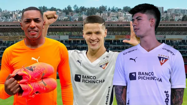 Madison Julio, Alex Arce y Gabriel Villamíl (Foto tomada de: Liga de Quito/API)