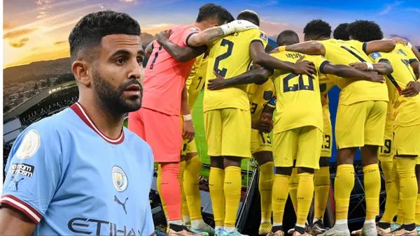 Mahrez y la Selección Ecuatoriana (Foto tomada de: Liga de Quito/AFP/Manchester City)