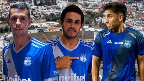 Marcelo Meli, Andrés Ricaurte y Tommy Chamba (Foto tomada de: Wikipedia/Emelec/Tommy Chamba)
