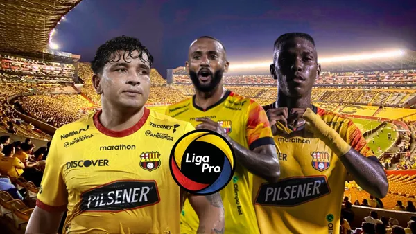 Mario Pineida, Leonai Souza. Allen Obando. Foto tomada de: Barcelona SC