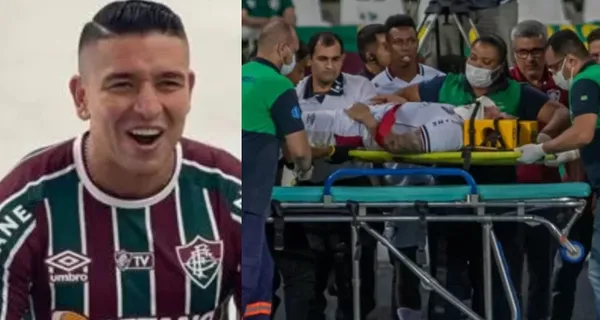 Mario Pineida sufrió momentos de tensión con Fluminense porque sufrió un choque que lo obligó a salir en ambulancia