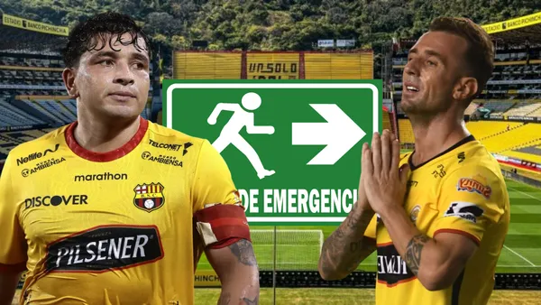Mario Pineida y Damián Díaz (Foto tomada de: Barcelona SC/API/AC Planeta Fuego)