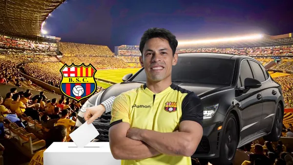 Matías Oyola, auto, estadio Monumental. Foto tomada de: Motor.ru/BSC/Clacso.org