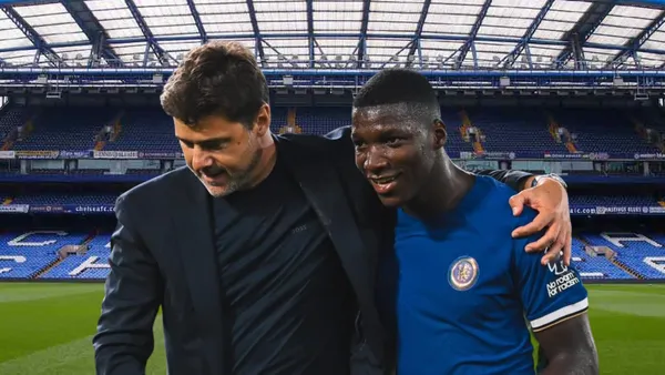 Mauricio Pochettino abrazando a Moisés Caicedo. Foto tomada de: Studio Futbol