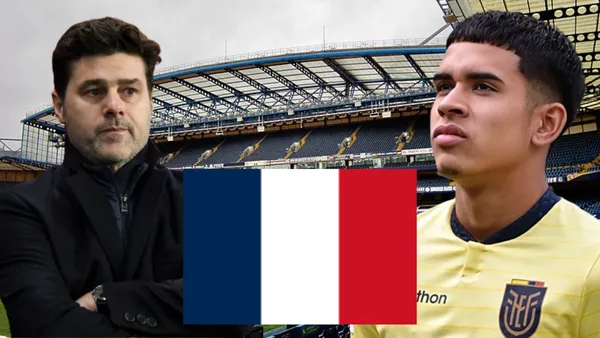 Mauricio Pochettino con Kendry Páez en Stamford Bridge (Foto tomada de: Wikipedia/Radio Huncavilca/FEF)