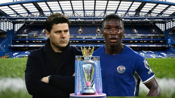 Mauricio Pochettino molesto con Moisés Caicedo. Foto tomada de: Premier League/Chelsea FC/BBC