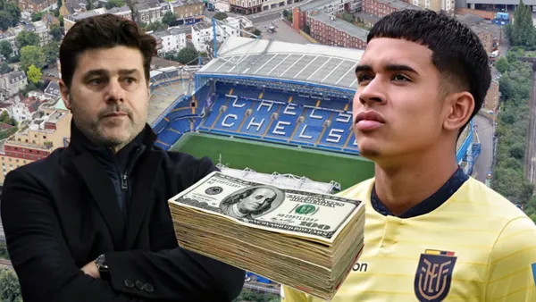Mauricio Pochettino y Kendry Páez en Stamford Bridge (Foto tomada de: The Independent/Radio Huancavilca/FEF)