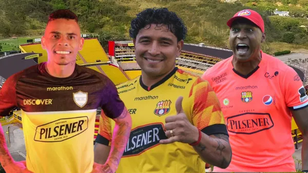 Máximo Banguera, Jonatan Álvez y Mario Pineida (Foto tomada de: Barcelona SC/API/Jonatan Álvez)