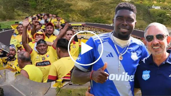 Michael Carcelén y José Pileggi en el Estadio Monumental (Foto tomada de: Barcelona SC/Emelec)