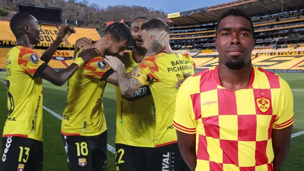 Michael Carcelén y jugadores de Barcelona SC (Foto tomada de: Barcelona SC/API/Aucas)