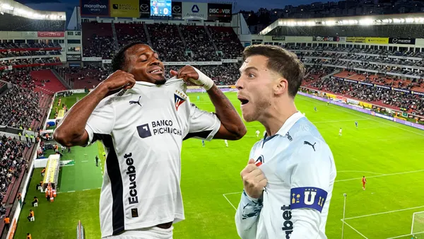 Michael Estrada lamentándose, Ezequiel Piovi gritando. , Foto tomada de: Liga de Quito